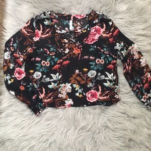 flowy floral shirt